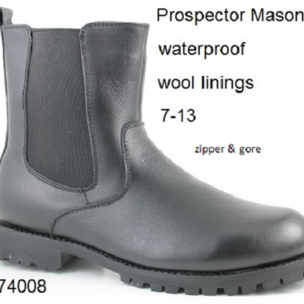 New men's prospector MASON black leather boots